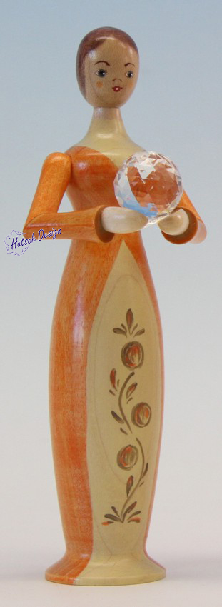 Tugendfigur Glaube mit Kristall farbig lasiert und bemalt