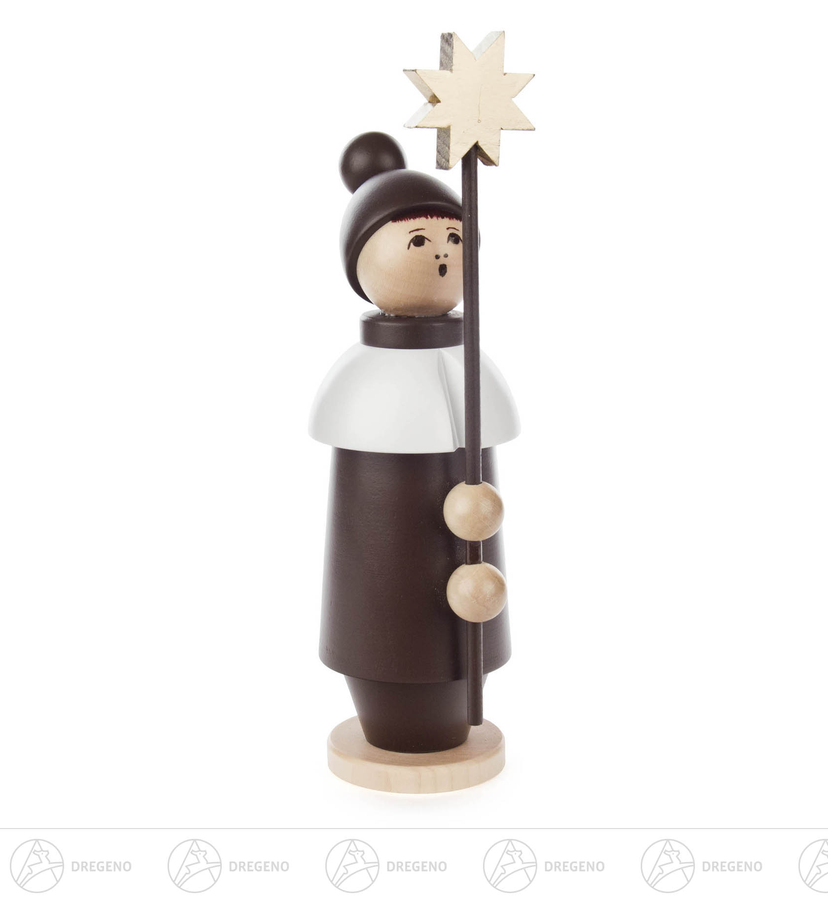 Kurrendefigur braun mit Stern, Gr.1 24cm