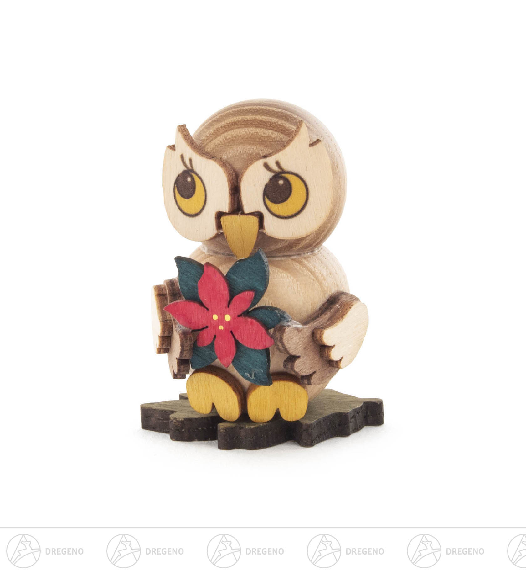 Eulenkind mit Weihnachtsstern z. Stellen