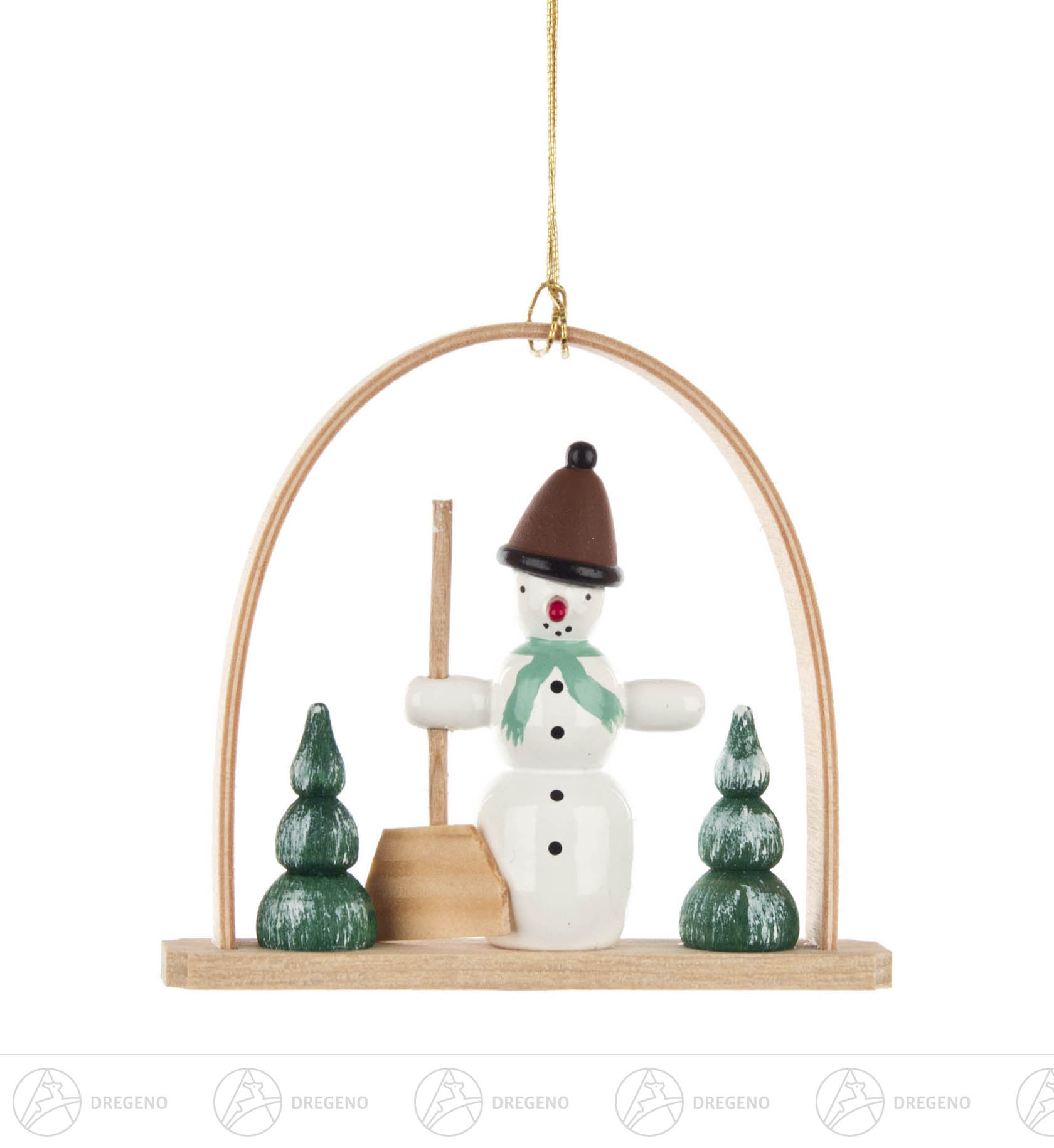 Behang Schneemann mit Schippe im Bogen 7cm