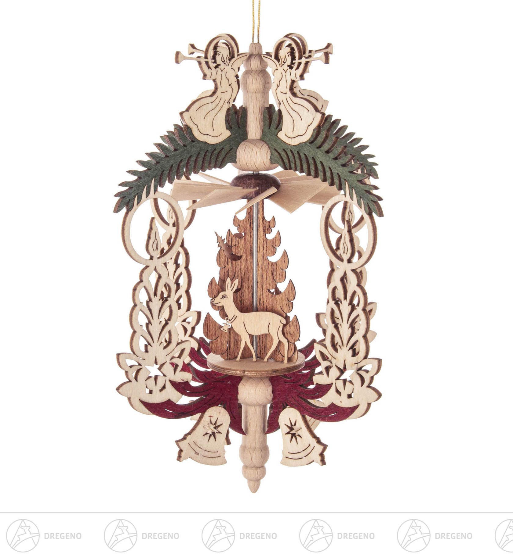 Wärmespiel Weihnachten Engel Kerze, Weihnachtsmann Reh,Schlitten,zum Hängen 11cm