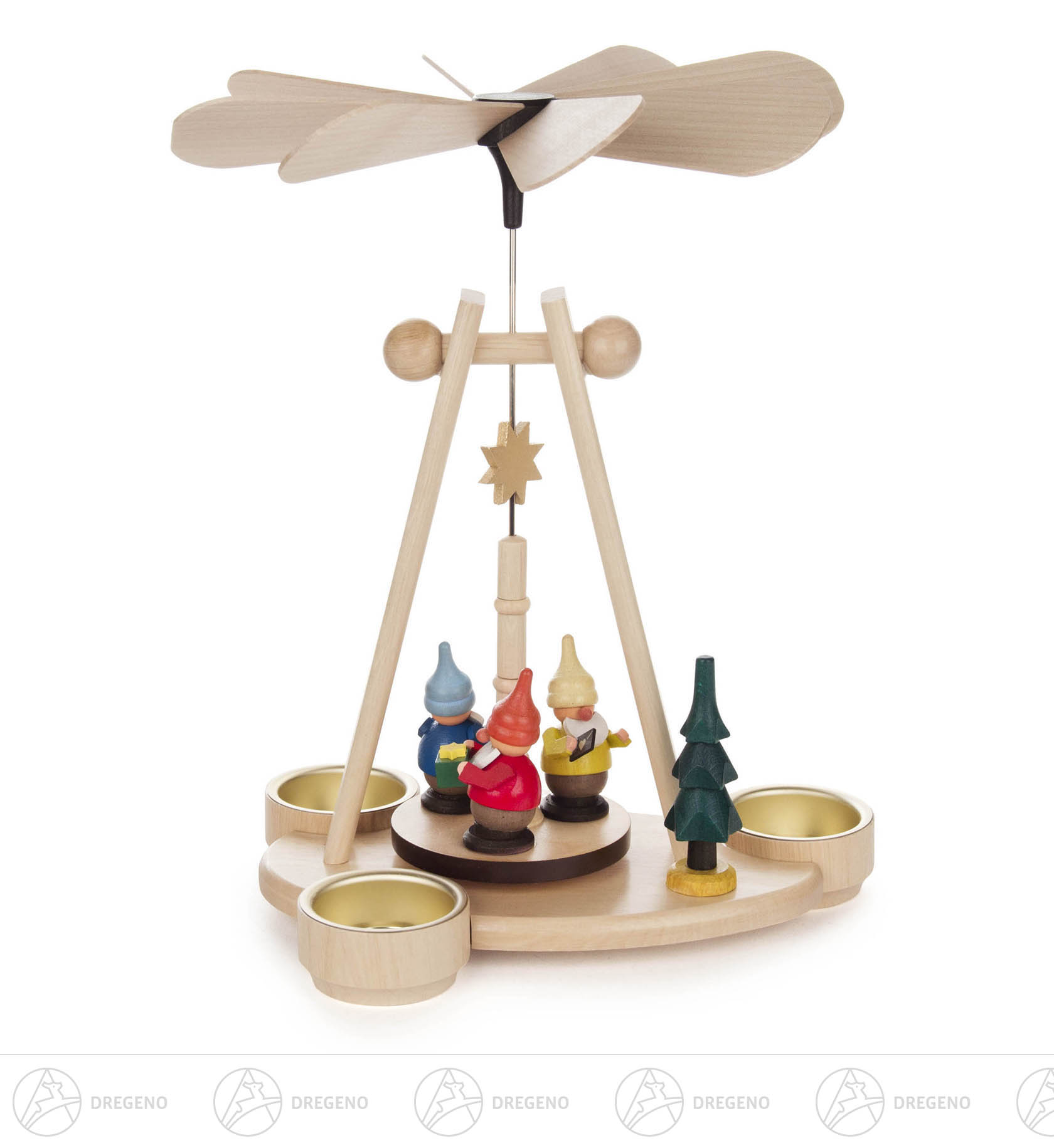 Pyramide mit Zwergen für Teelichte Pyramide mit Zwergen für Teelichte