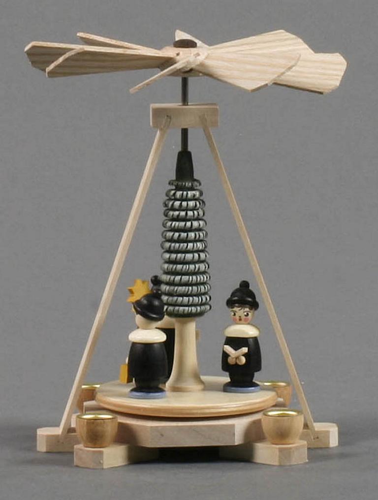 Mini-Pyramide mit Kurrende, farbig, für Kerzen d10mm