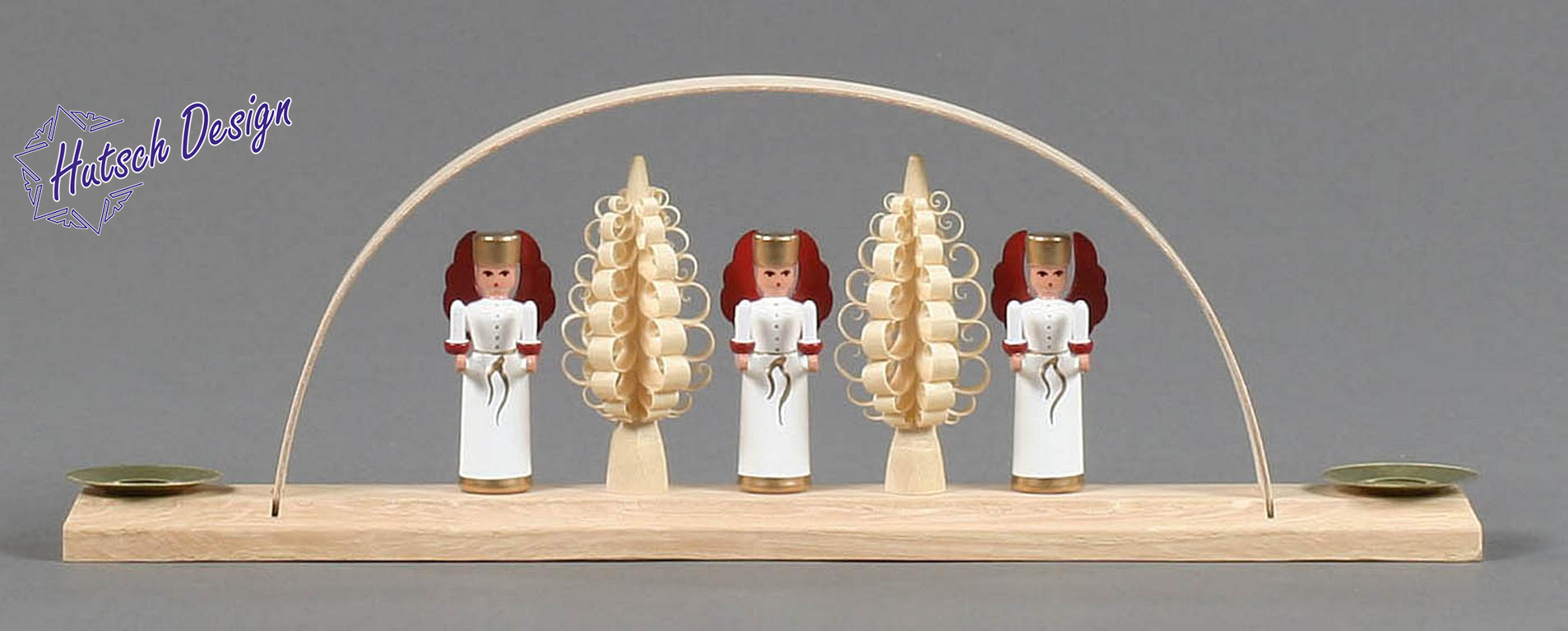 Schwibbogen mit Engeln 25x8cm für Kerzen d10mm