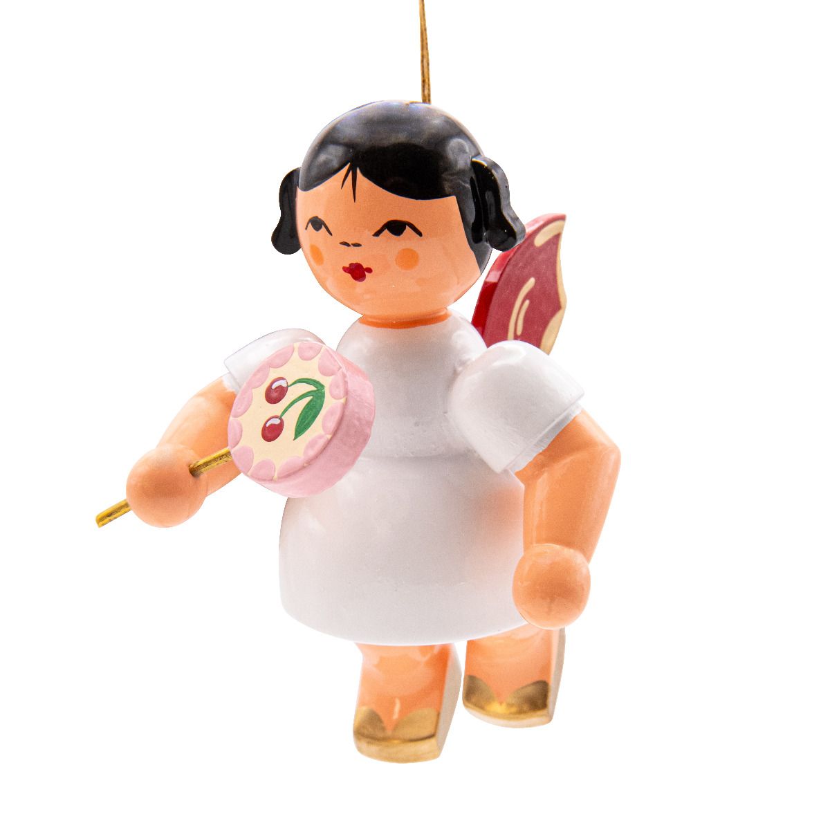 Schwebeengel groß mit Lolli, rote Flügel 9cm