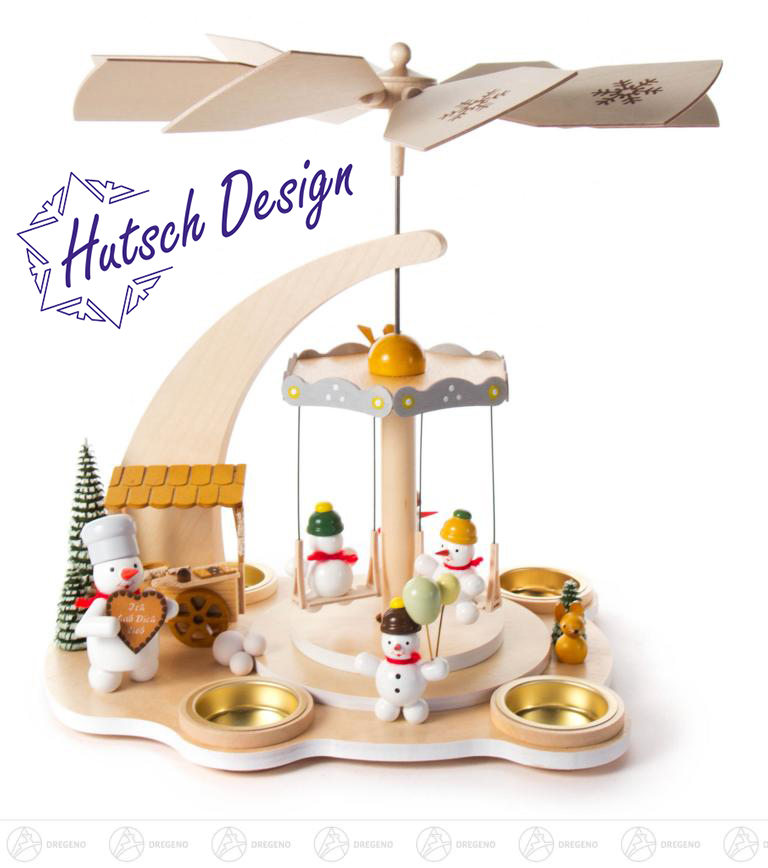 Pyramide Schneemann-Karussell, für Teelichte