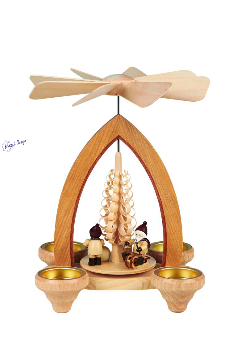 Teelichtpyramide mit Weihnachtsmotiv 26cm