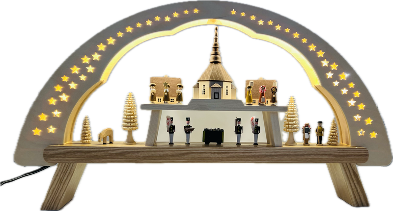 LED-Lichterbogen Seiffener Kirche, elektrisch beleuchtet 31cm LED-Lichterbogen Seiffener Kirche, elektrisch beleuchtet 31cm