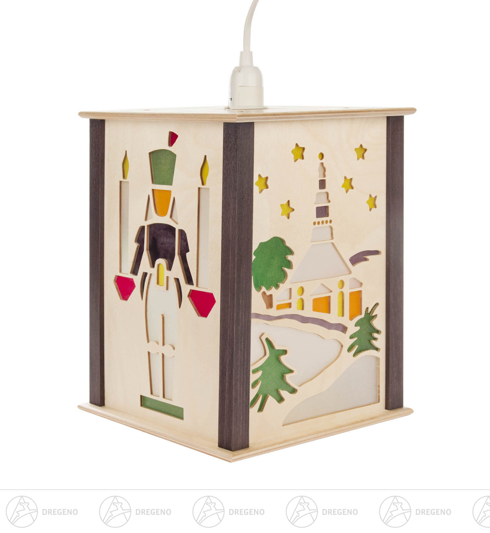 Laterne Seiffener Kirche 23cm