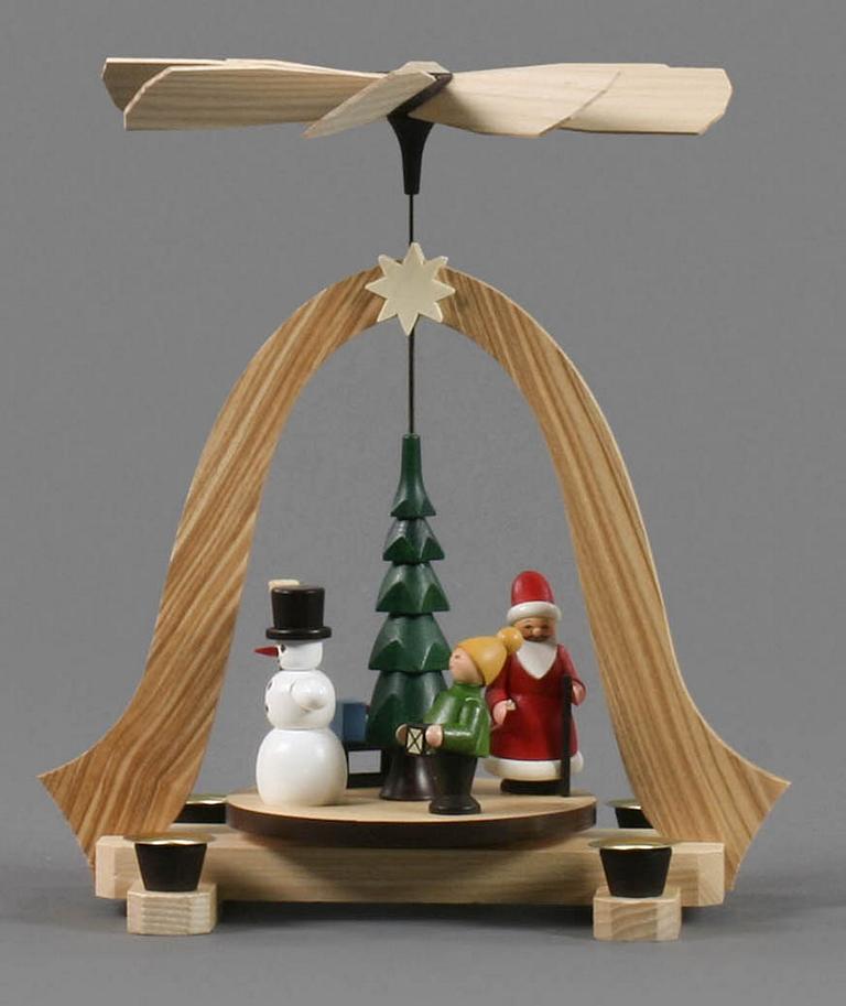 Pyramide Weihnachtszeit farbig, für Kerzen d14mm