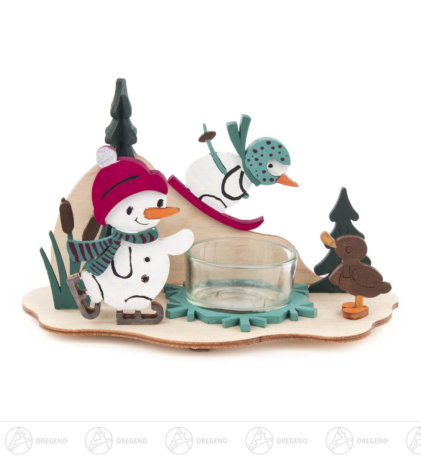 Bastelset Teelichthalter Schneemann Sportler 9x 15cm Bastelset Teelichthalter Schneemann Sportler 9x 15cm