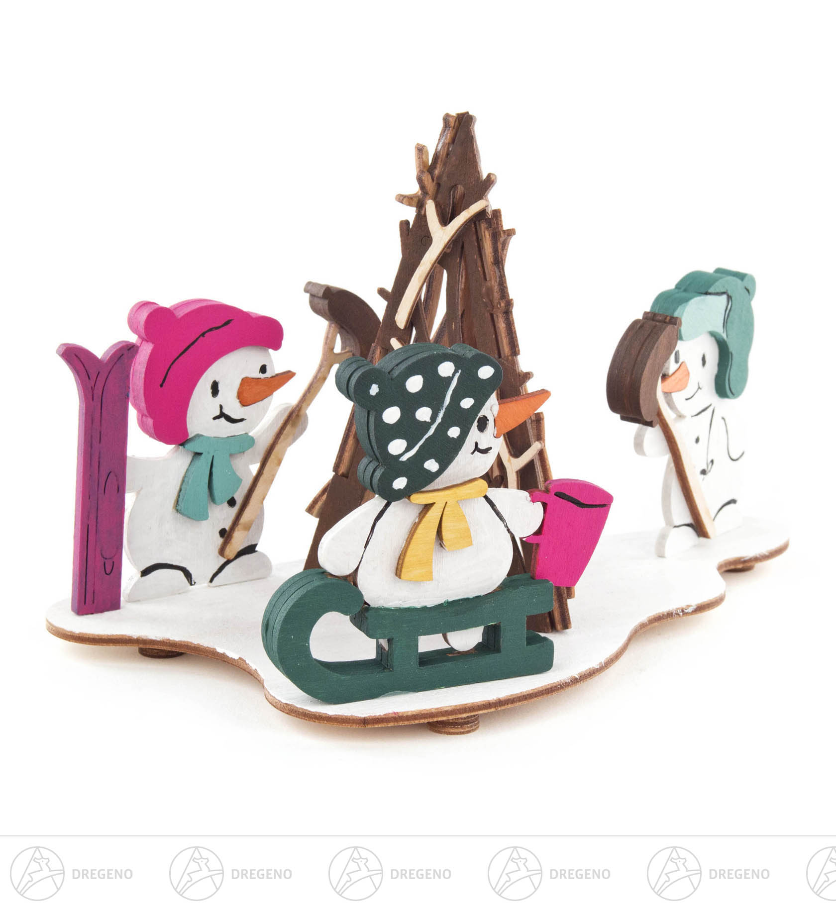 Bastelset Räucherhaus Schneemann Sportler 9x 15cm