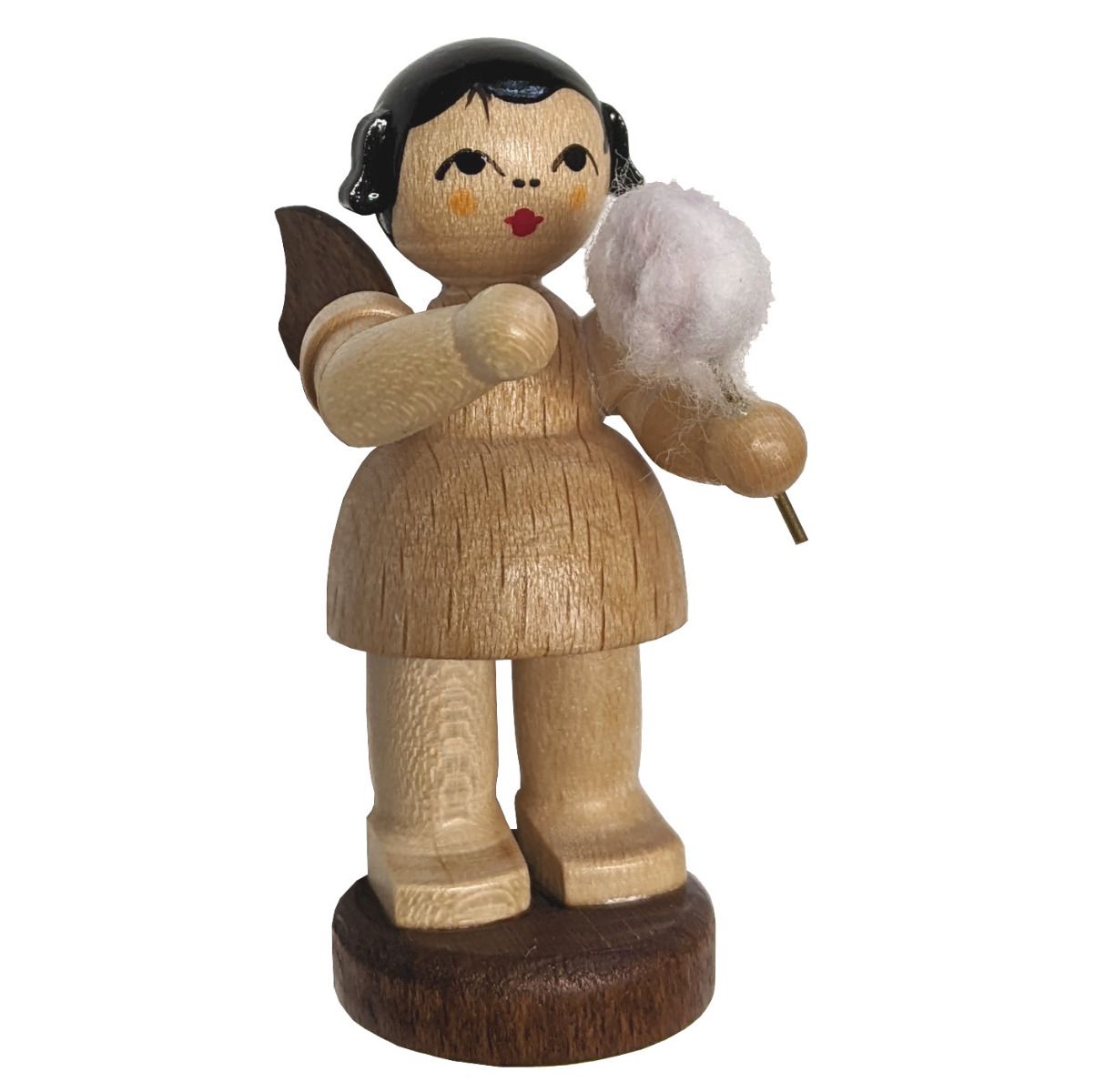 Engel stehend mit Zuckerwatte, natur