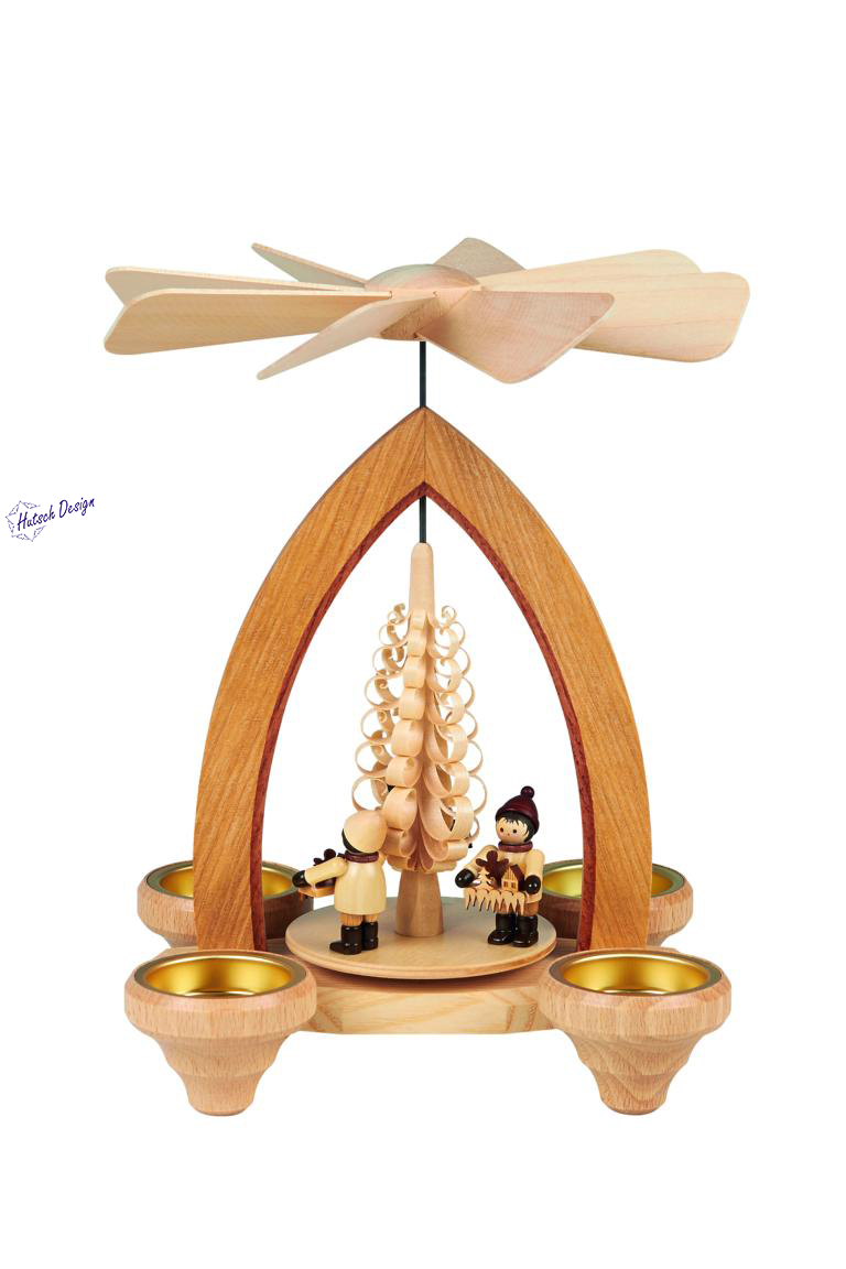Teelichtpyramide mit Striezelkinder 26cm Teelichtpyramide mit Striezelkinder 26cm