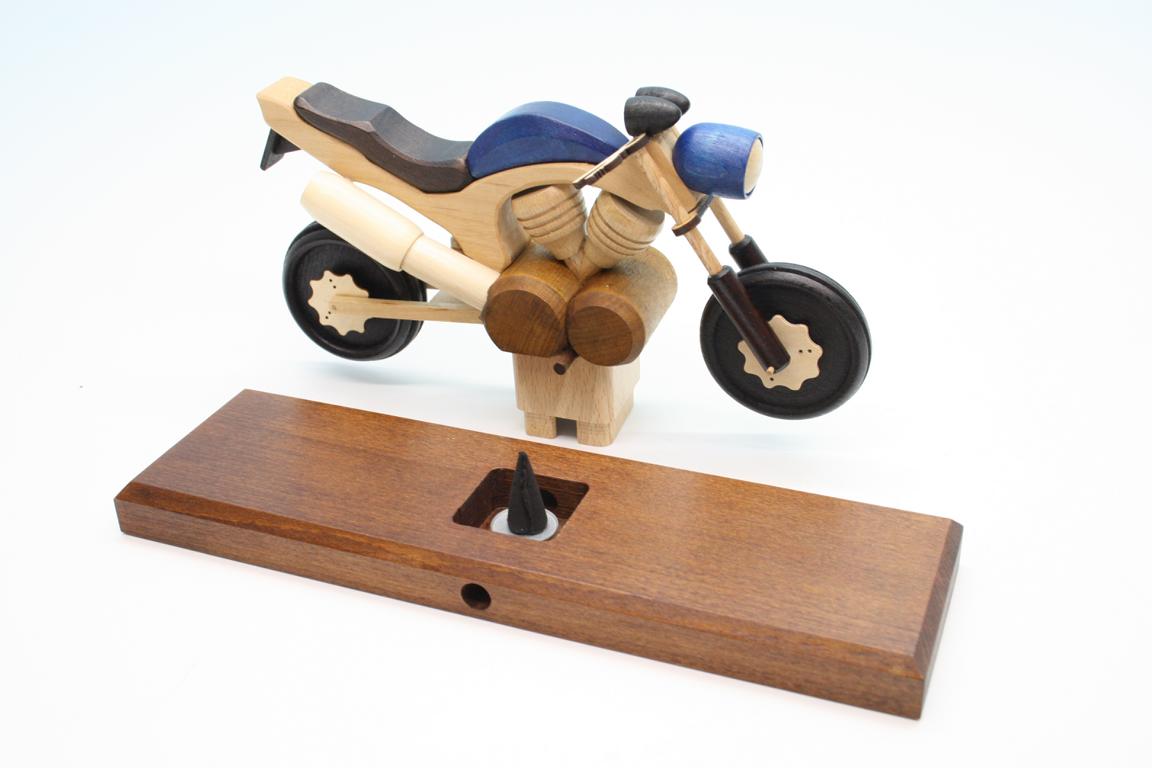 Raeuchermotorrad Touring blau  27 x8 x 16cm