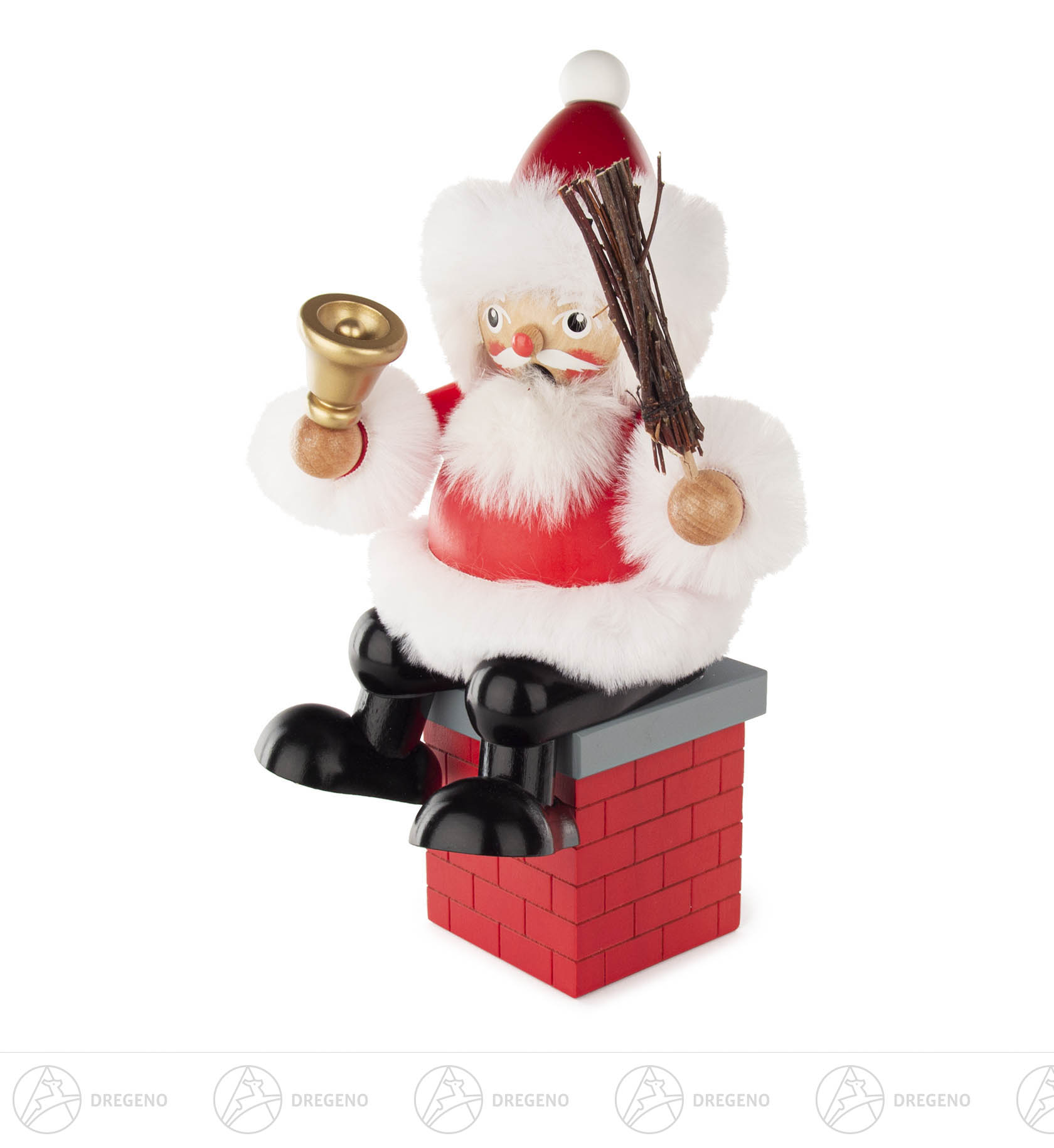 Räuchermann Weihnachtsmann auf Schornstein