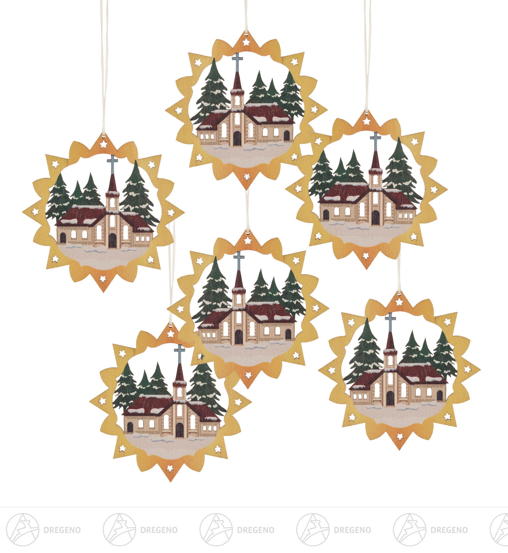 Behang Bergkirche bunt (VE 6) 6cm