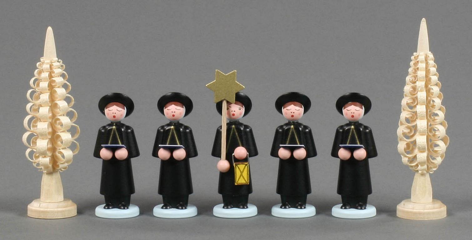 Kurrendefiguren schwarz mit Spanbäumchen (7)