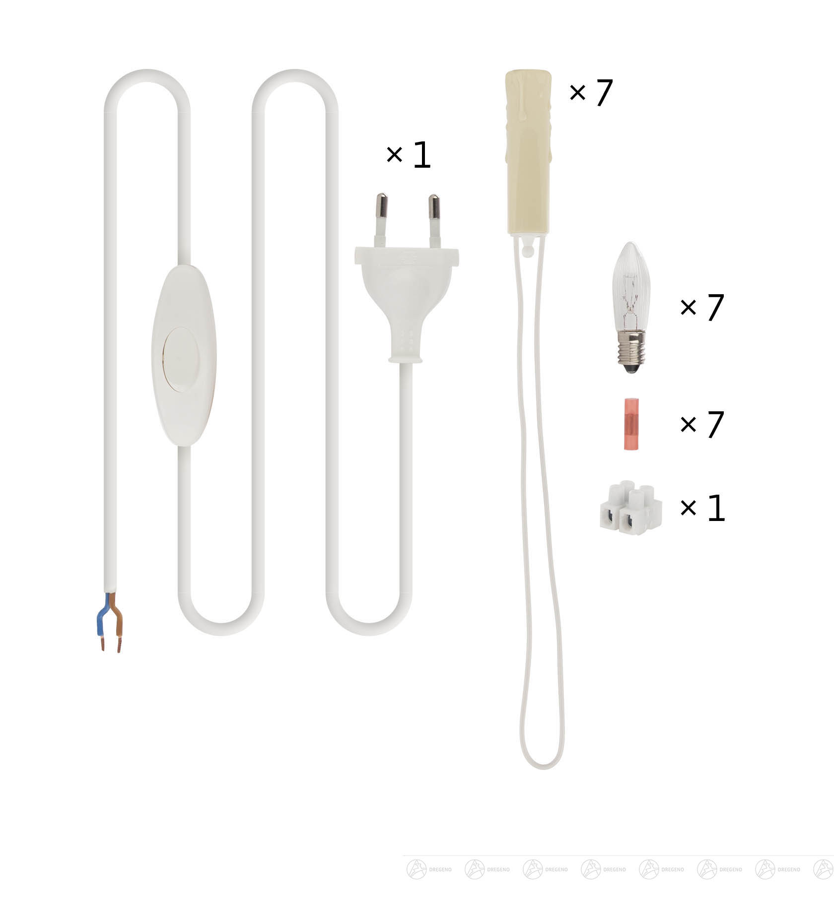 Bauteilsatz für Schwibbogen 7 Kerzen
