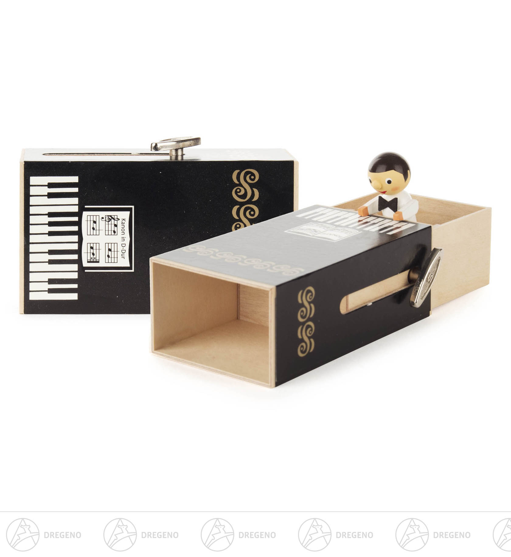 Schiebebox Piano-Box mit Junge Melodie: Kanon in D-Dur 6cm