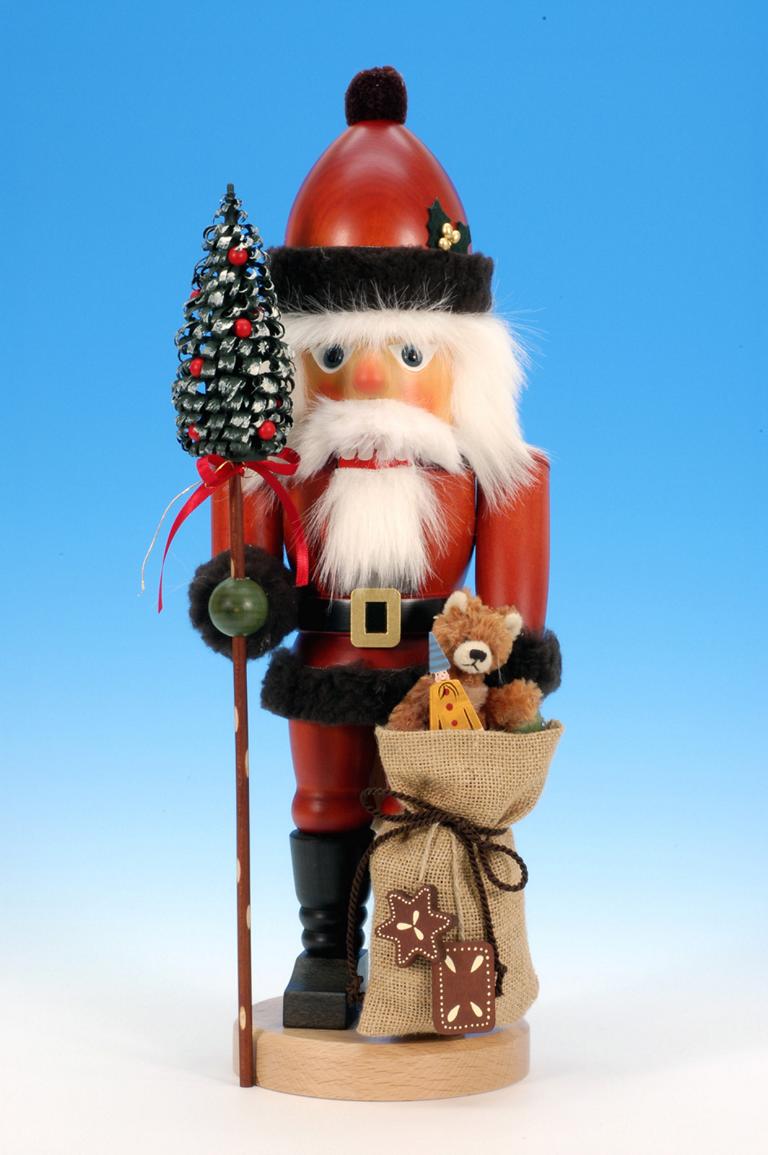 Nussknacker Weihnachtsmann mit Teddy  44,5 cm