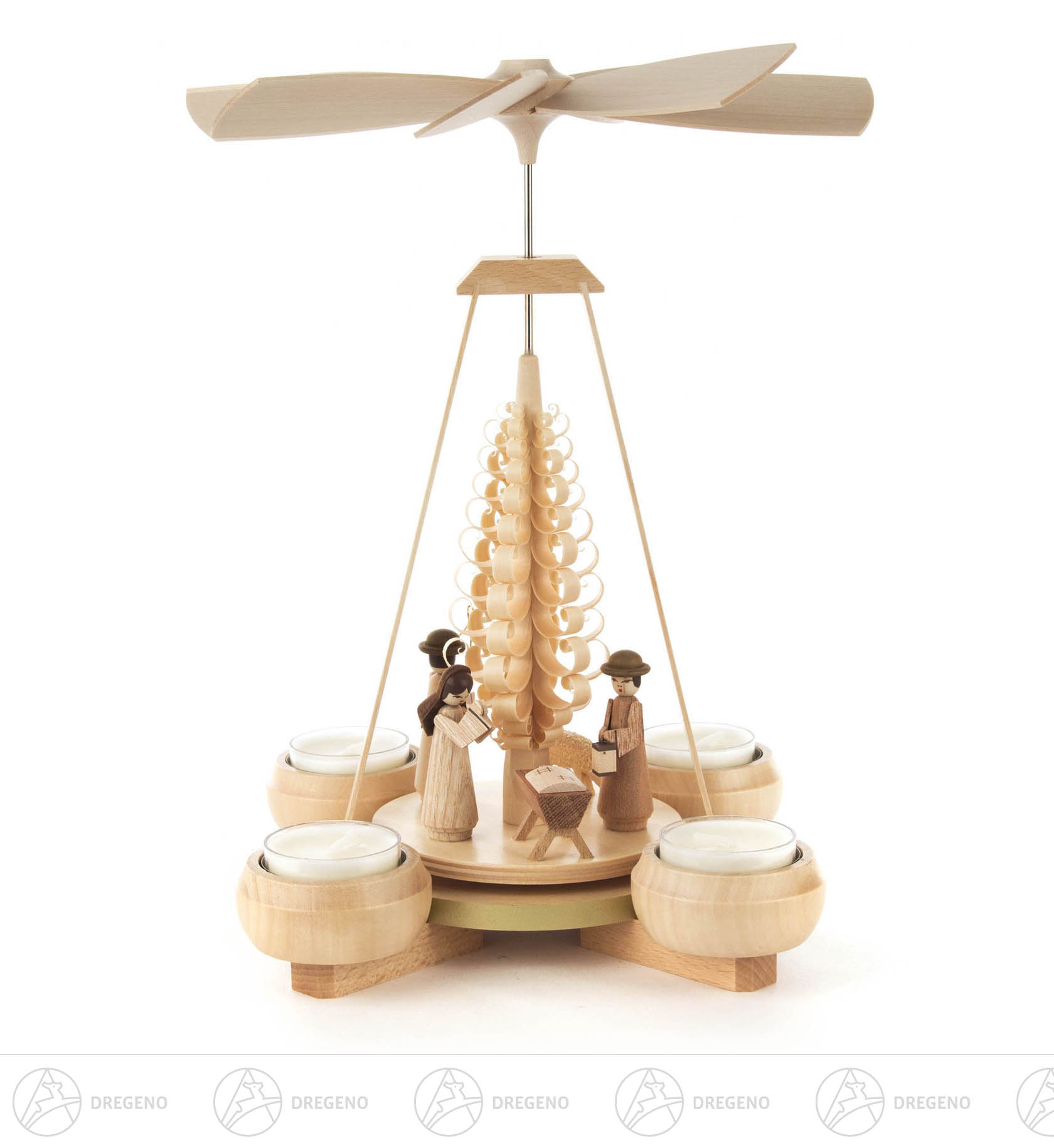 Pyramide mit Christi Geburt, für Teelichte