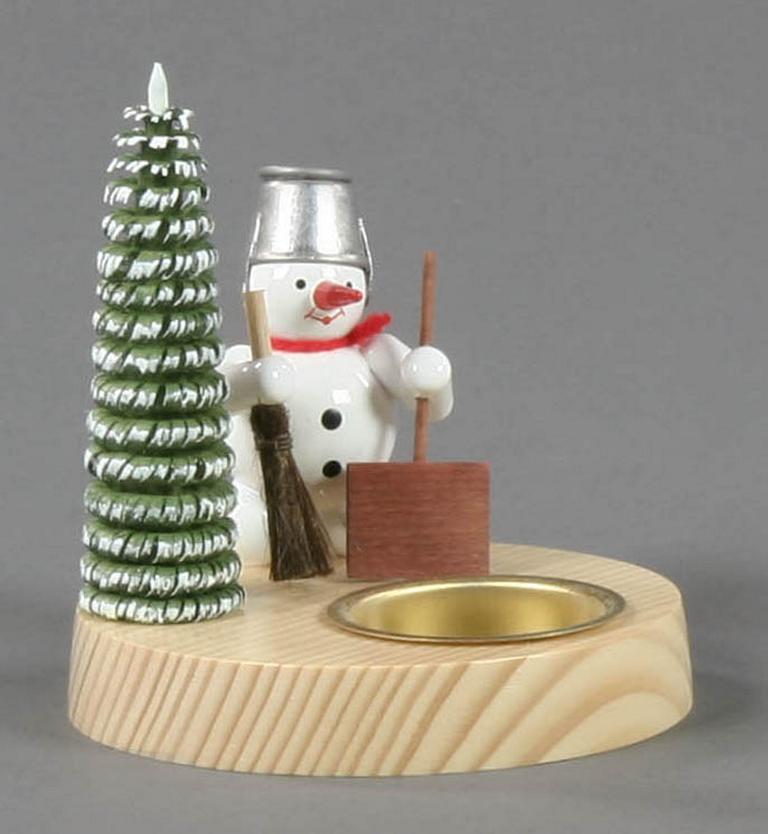Teelichthalter Schneemann mit Schippe