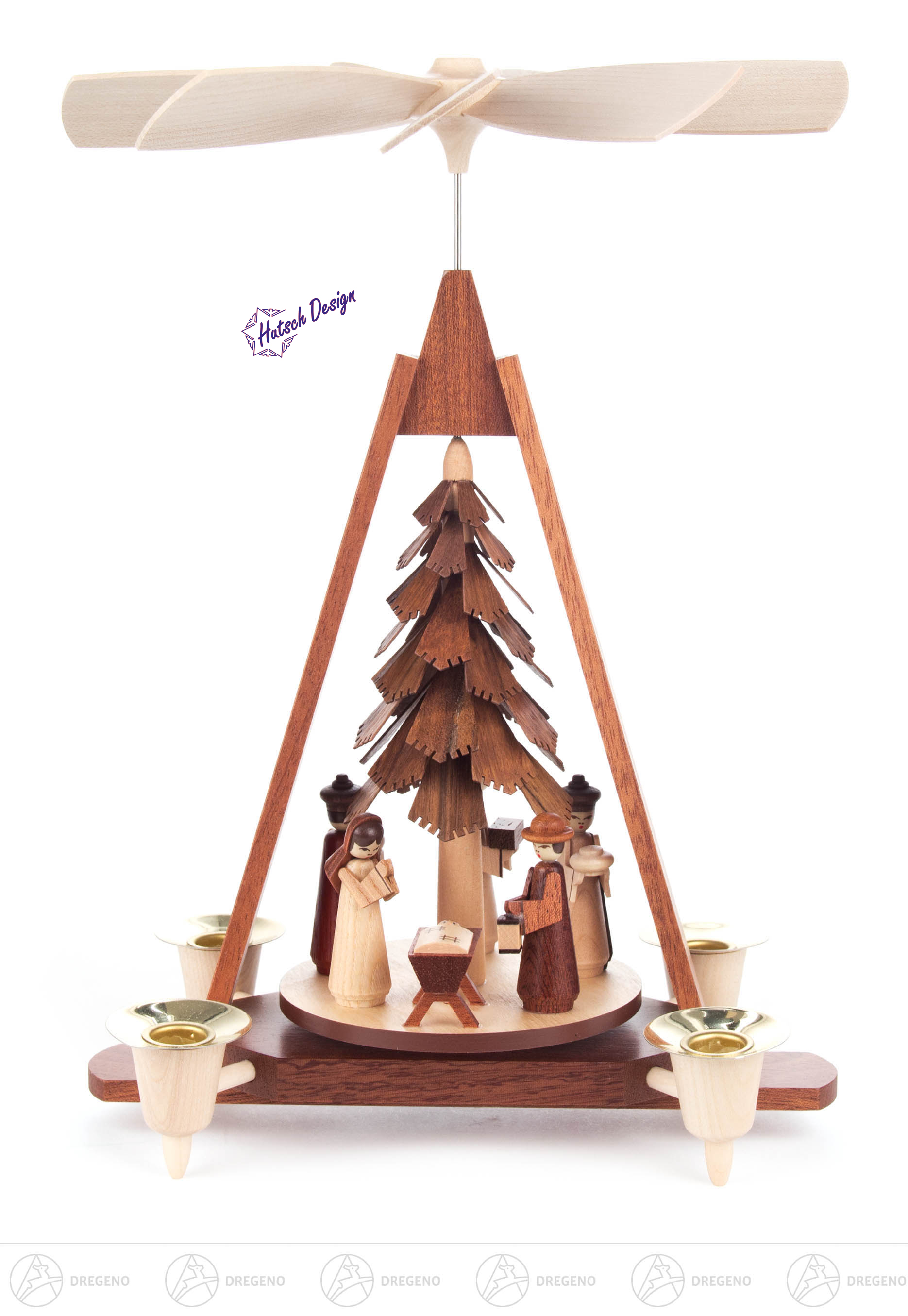 Pyramide mit Christi Geburt, für Kerzen d14mm und Teelichte