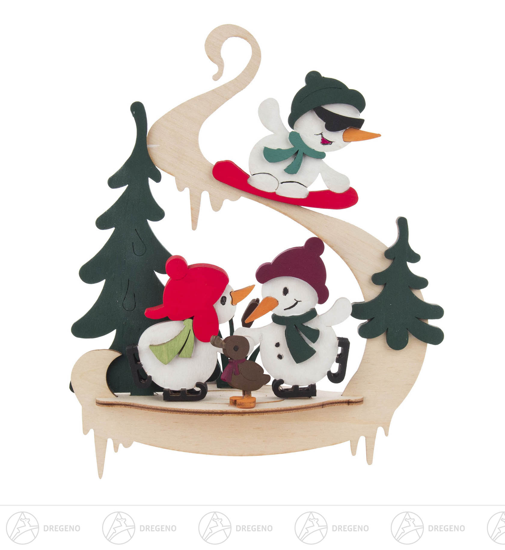 Bastelset Fensterbild 3D Schneemann Sportler 22c17cm