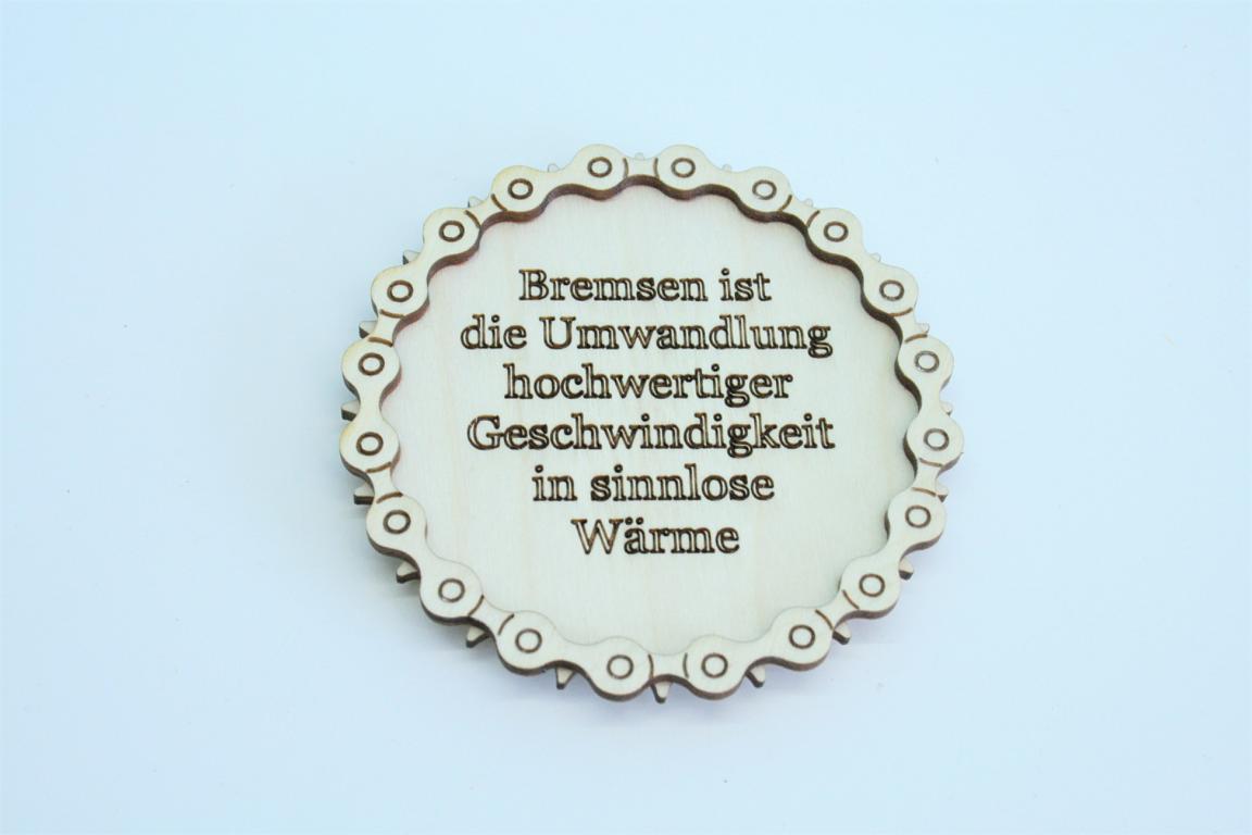 Bierdeckel Spruch Kettenblatt gelasert 1Stück