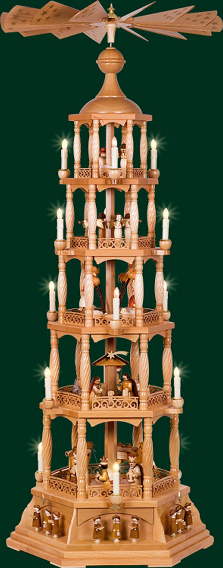 Pyramide Christi Geburt, el. bel. und betr. 140 cm Pyramide Christi Geburt, el. bel. und betr. 140 cm