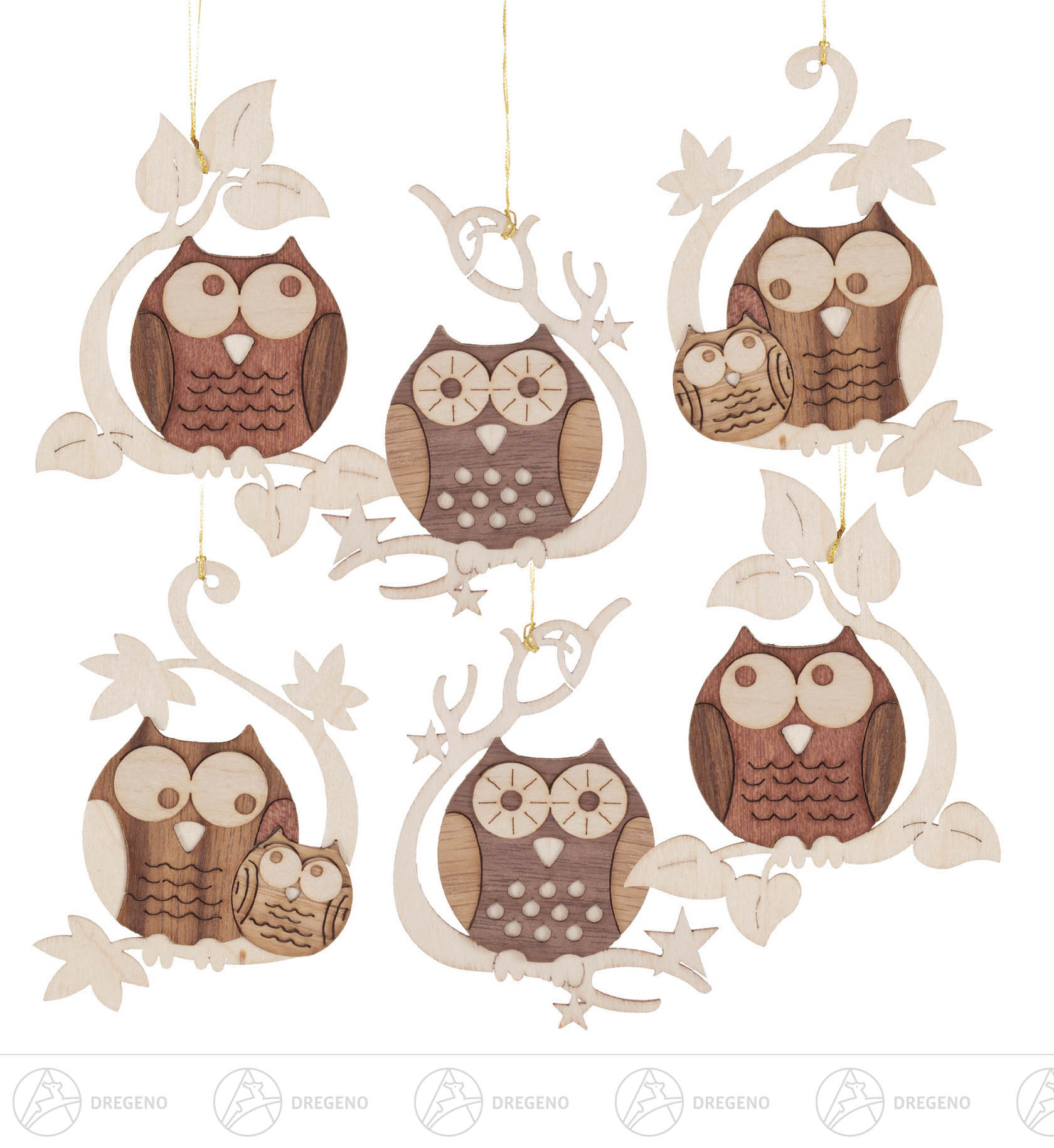 Behang Eulen (6) 8cm