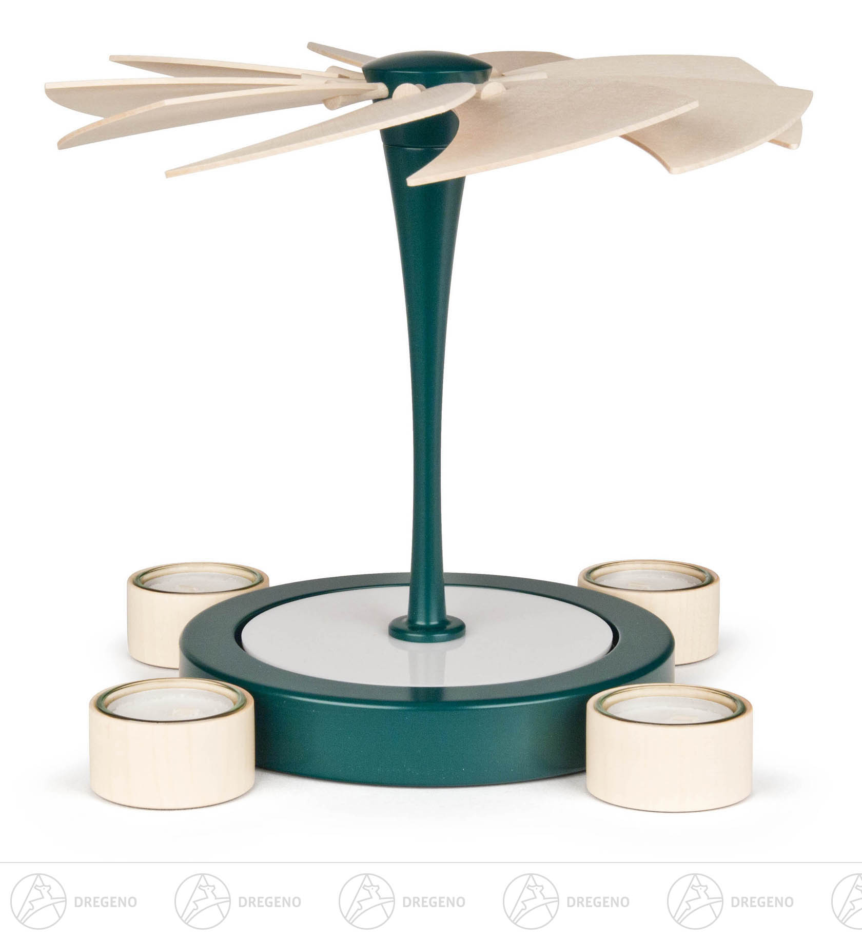 Pyramide NOBILIS ohne Bestückung grün-natur für Teelichte