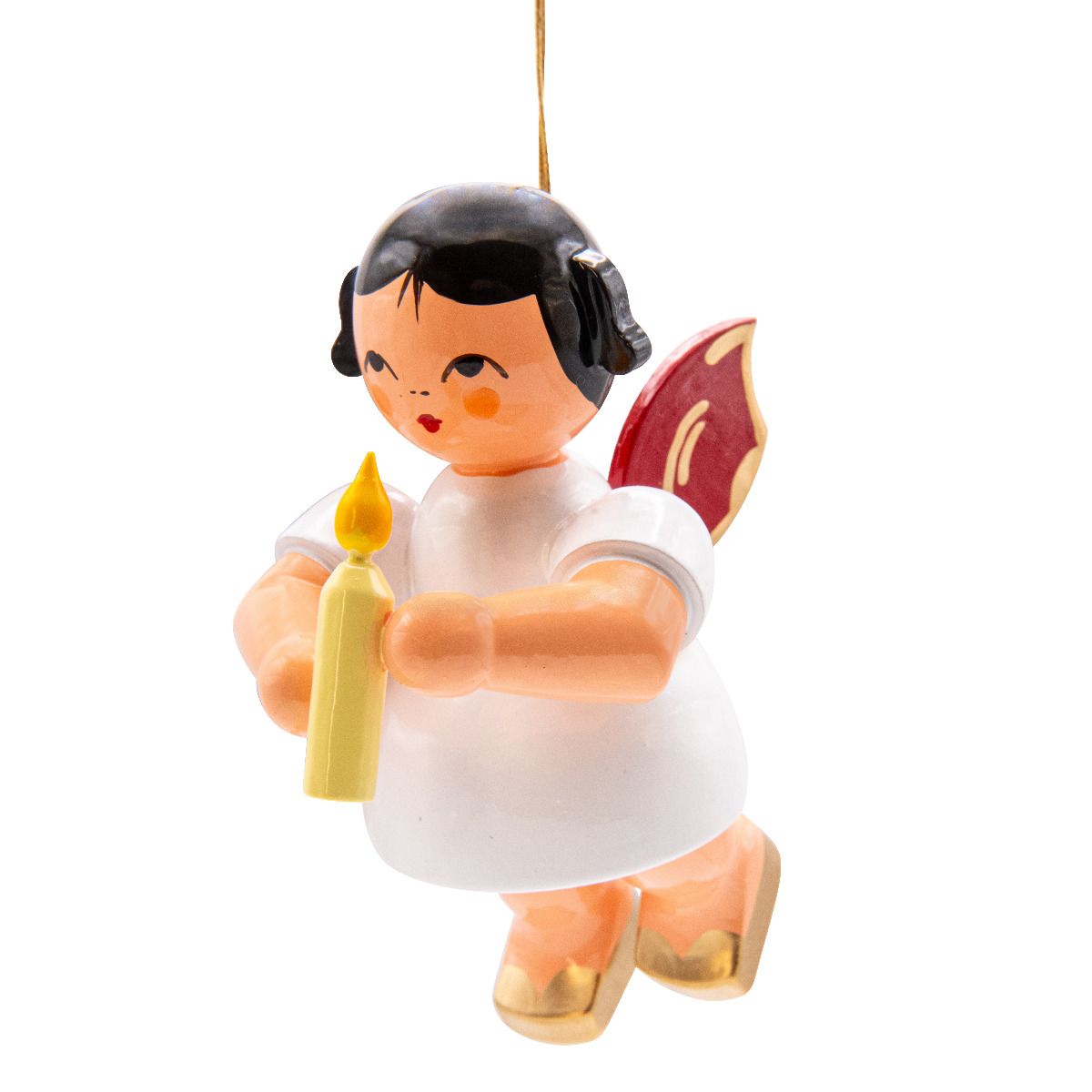 Schwebeengel groß mit Kerze, rote Flügel 9cm