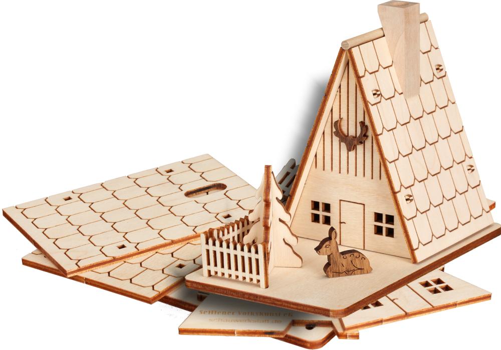 Bastelset, Raeucherhaus Forsthaus 11cm Bastelset, Raeucherhaus Forsthaus 11cm