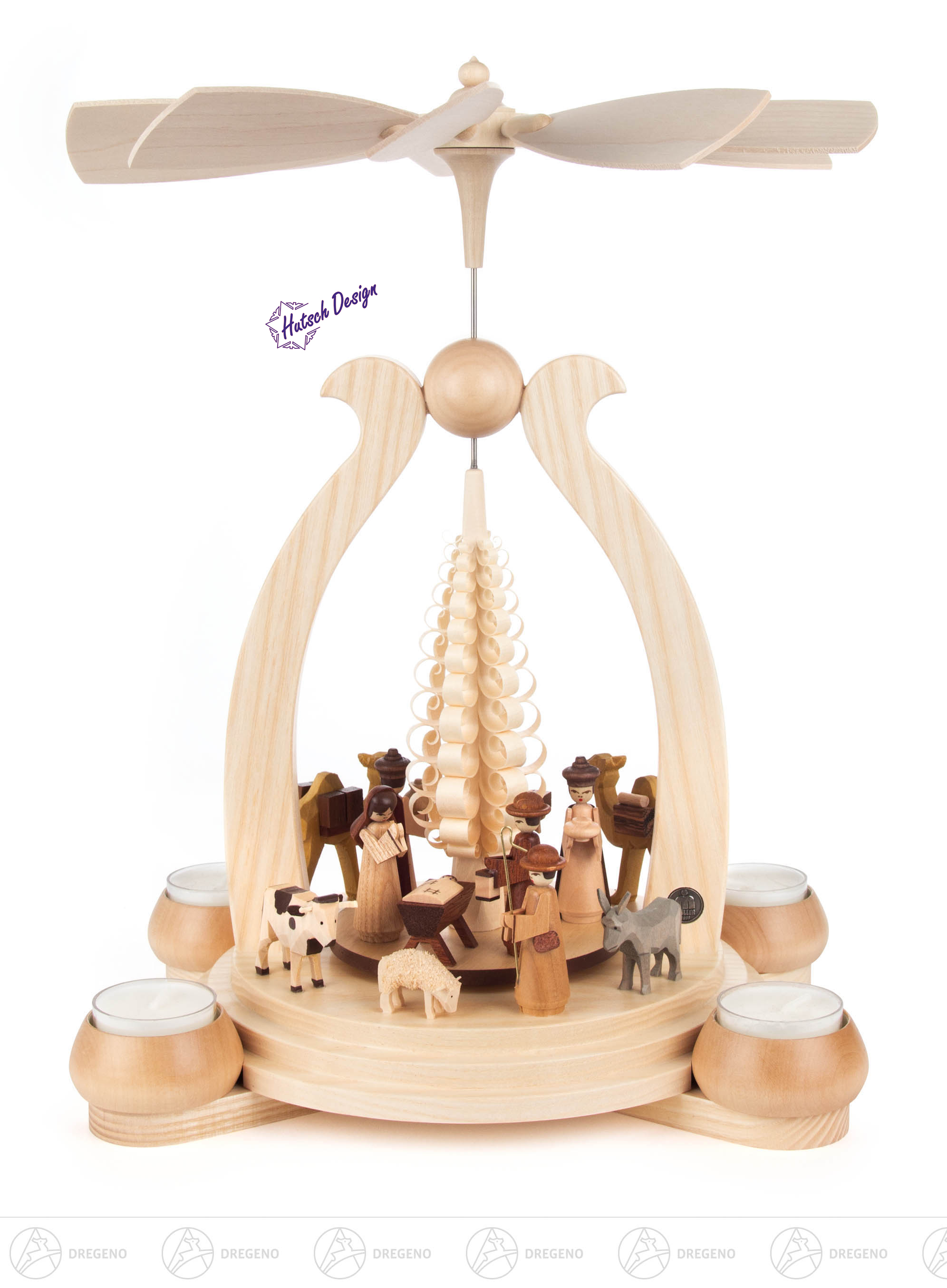 Pyramide mit Christi Geburt, für Teelichte