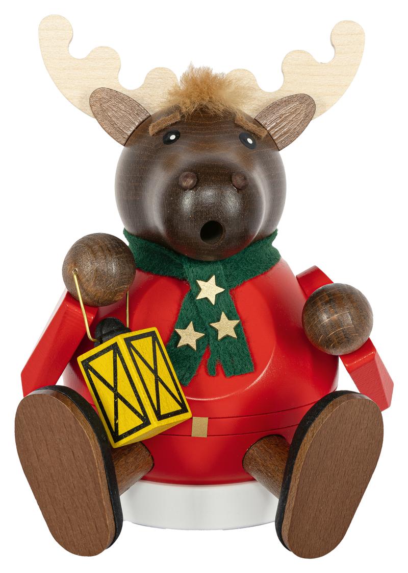 Rauchfigur Elch sitzend 14cm