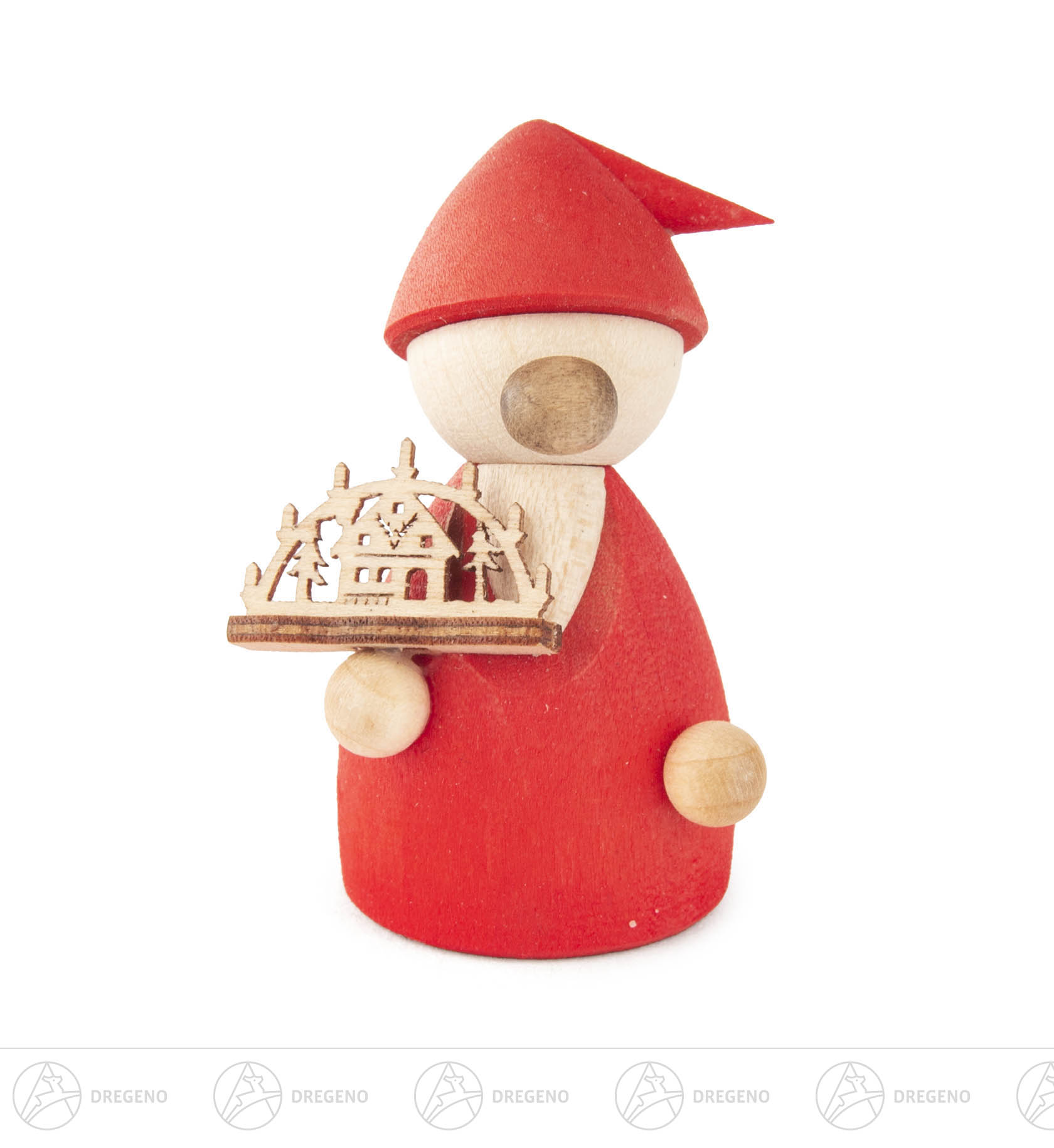 Wichtel rot mit Lichterbogen 4,5cm