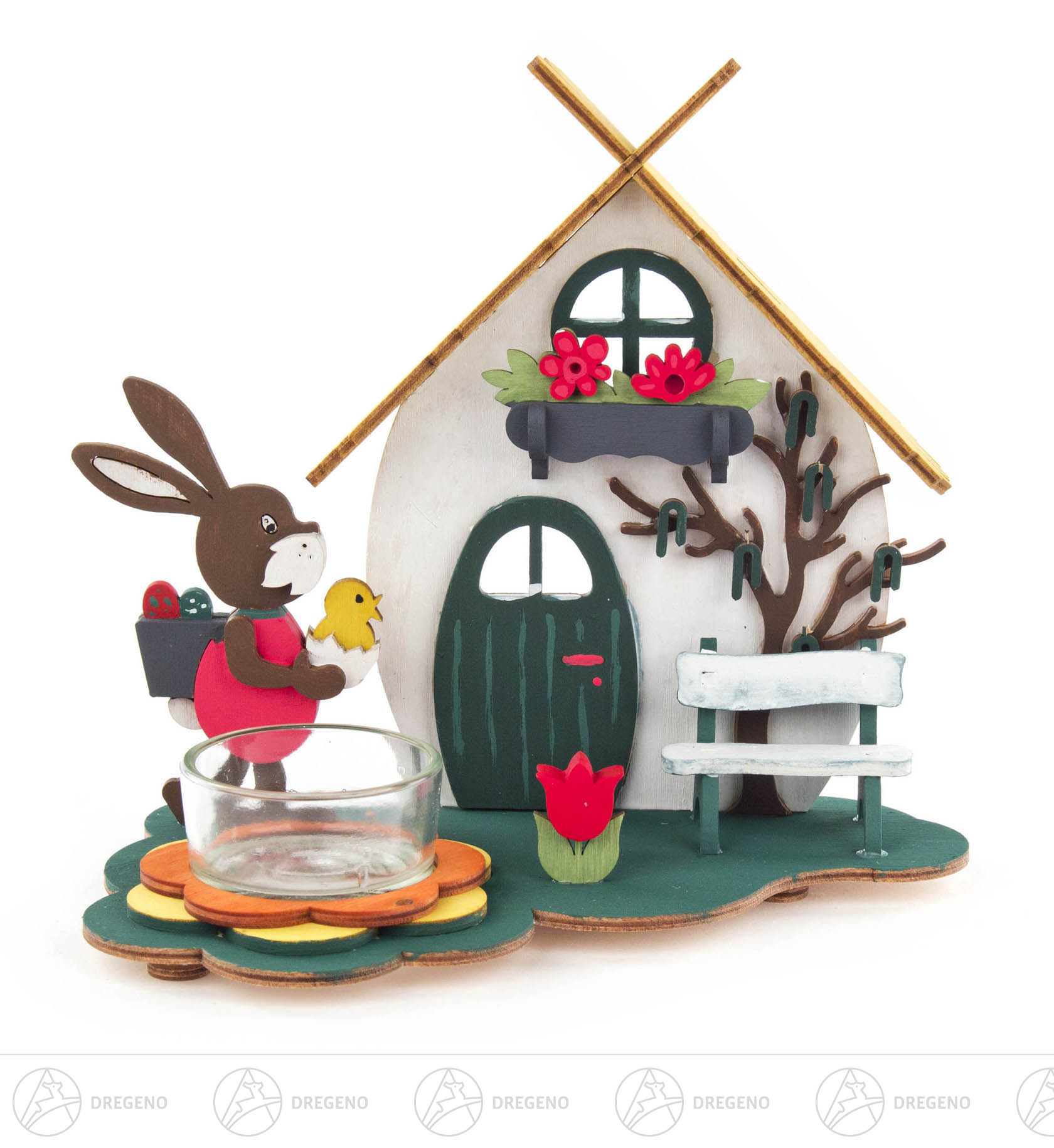 Bastelset Teelichthalter Osterhaus 11x15cm