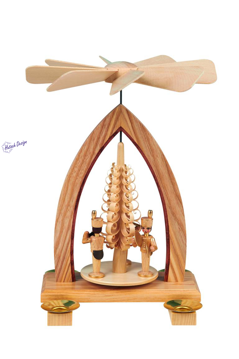 Pyramide mit Bergleute (natur) 26cm