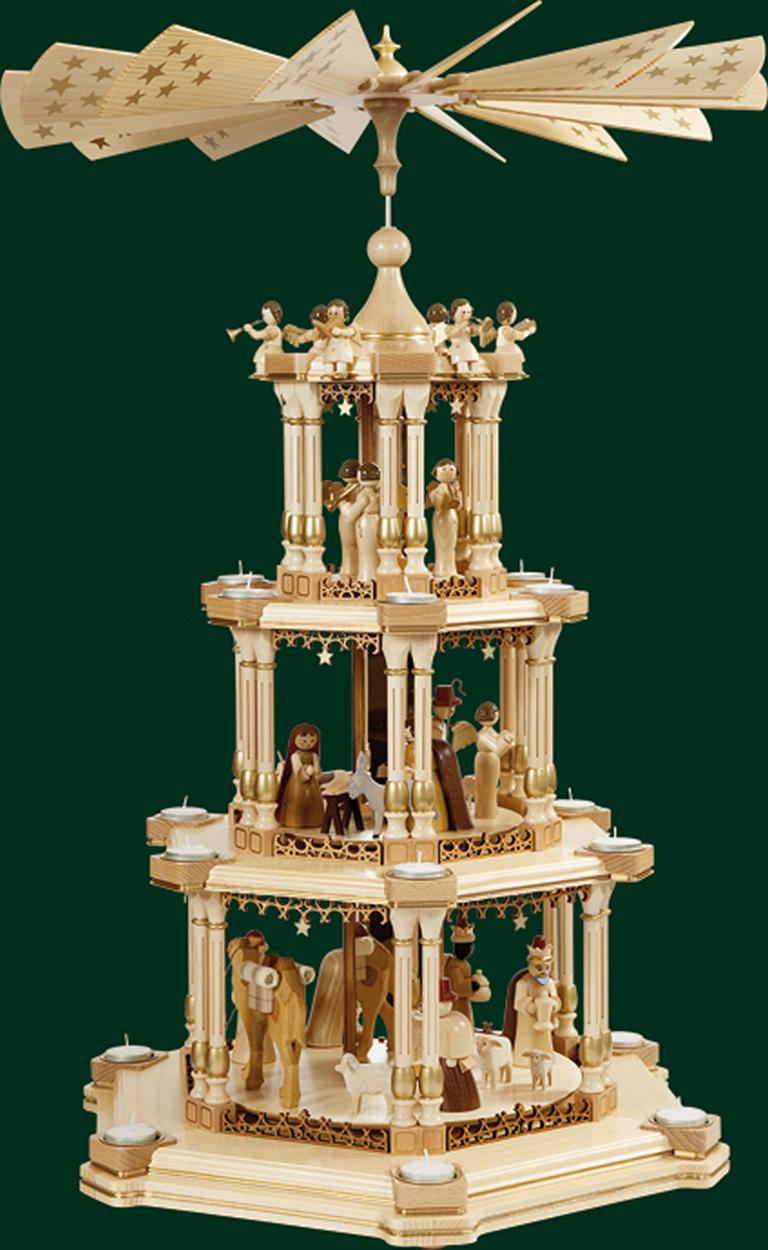 Barocke Pyramide Geburt, natur  86 cm