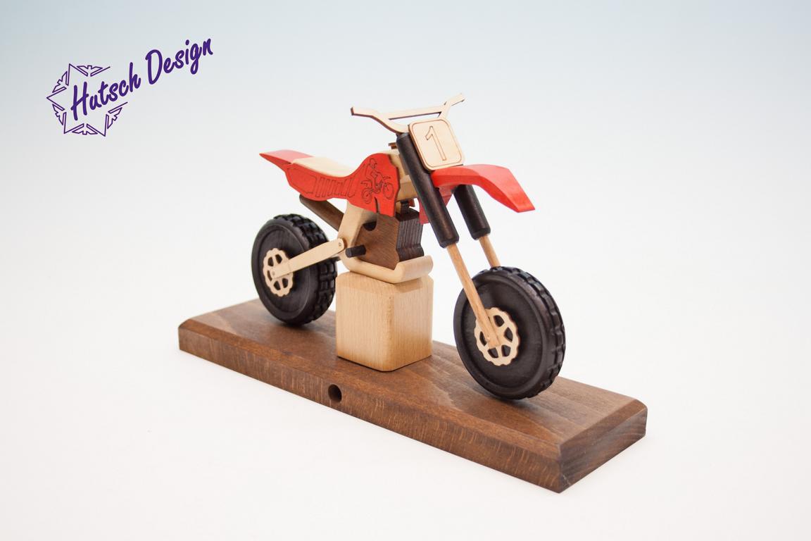 Raeuchermotorrad Cross rot  27 x8 x 16cm