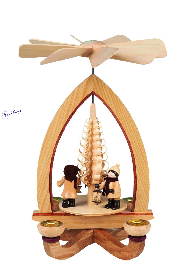 Pyramide mit Lampionkinder (mittel-5,5 cm) 28cm