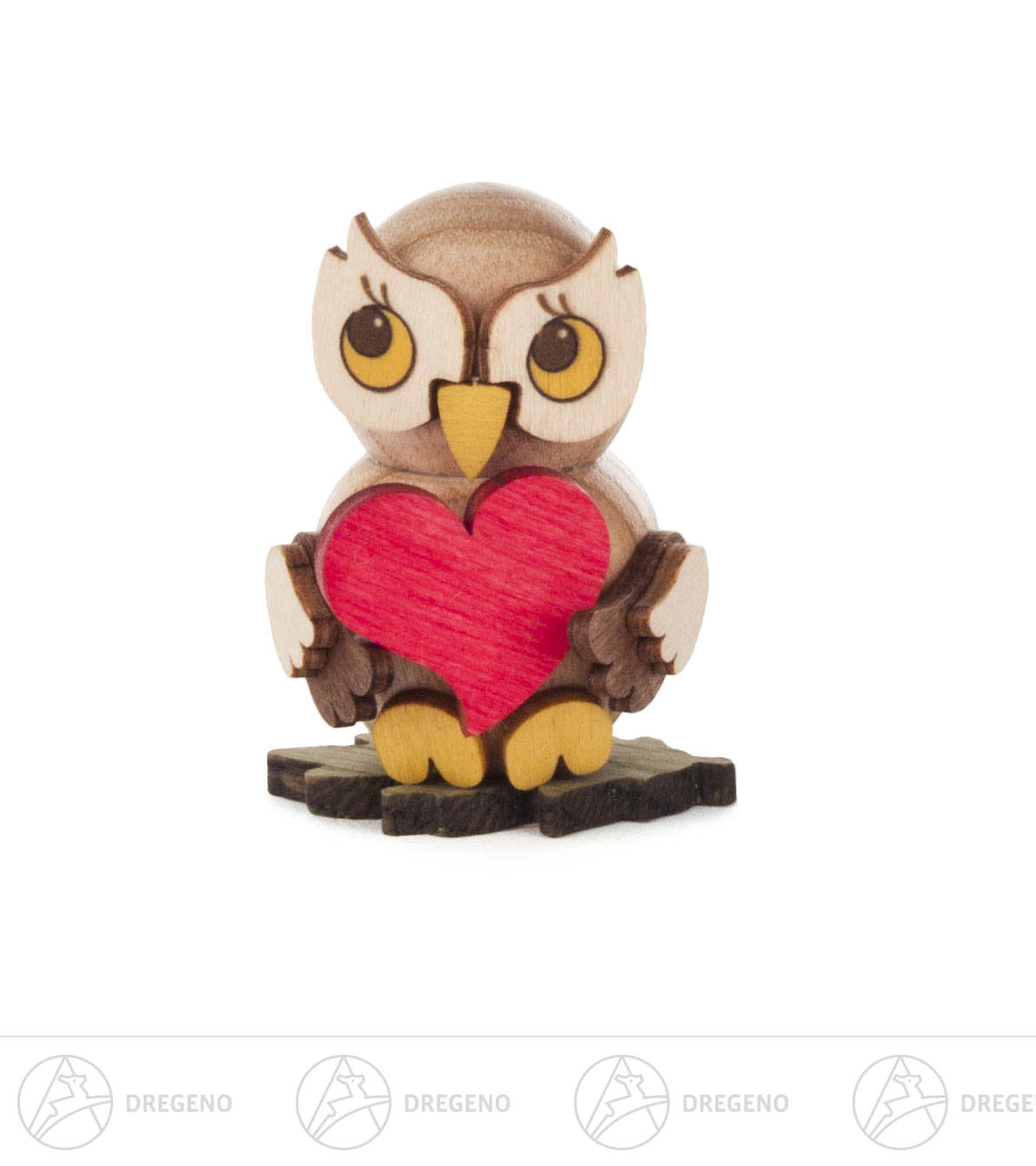 Eulenkind mit Herz zum Stellen