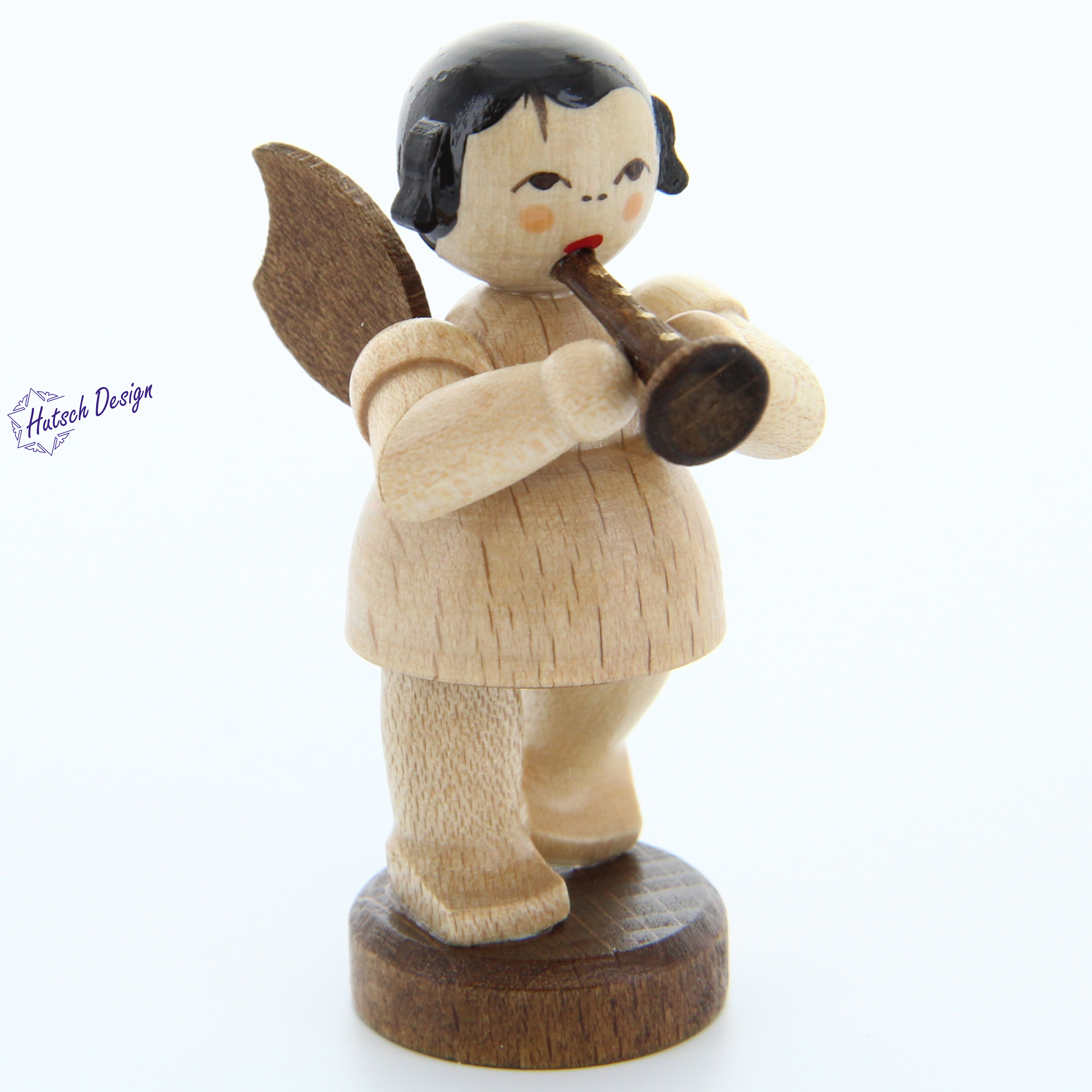 Engel stehend mit Flöte, natur